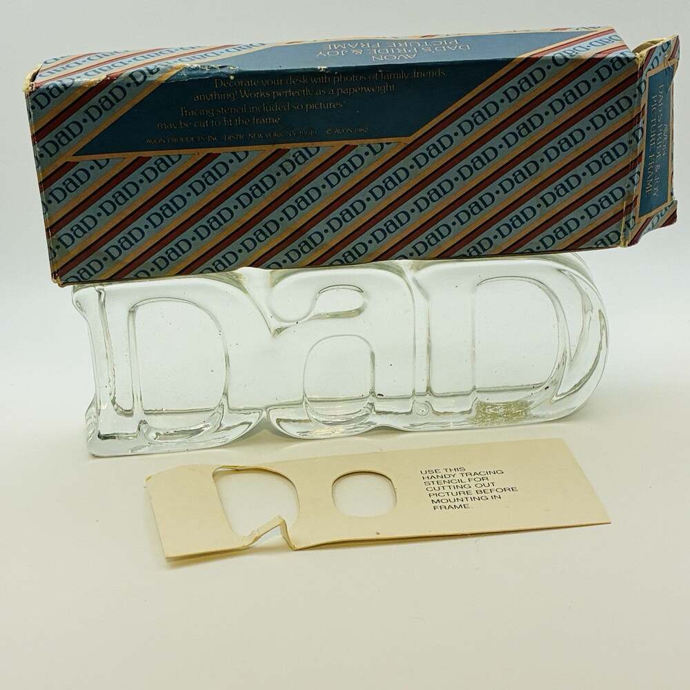 Vintage 1982 Avon Dad's Pride & Joy Fostoria Glass Picture Frame